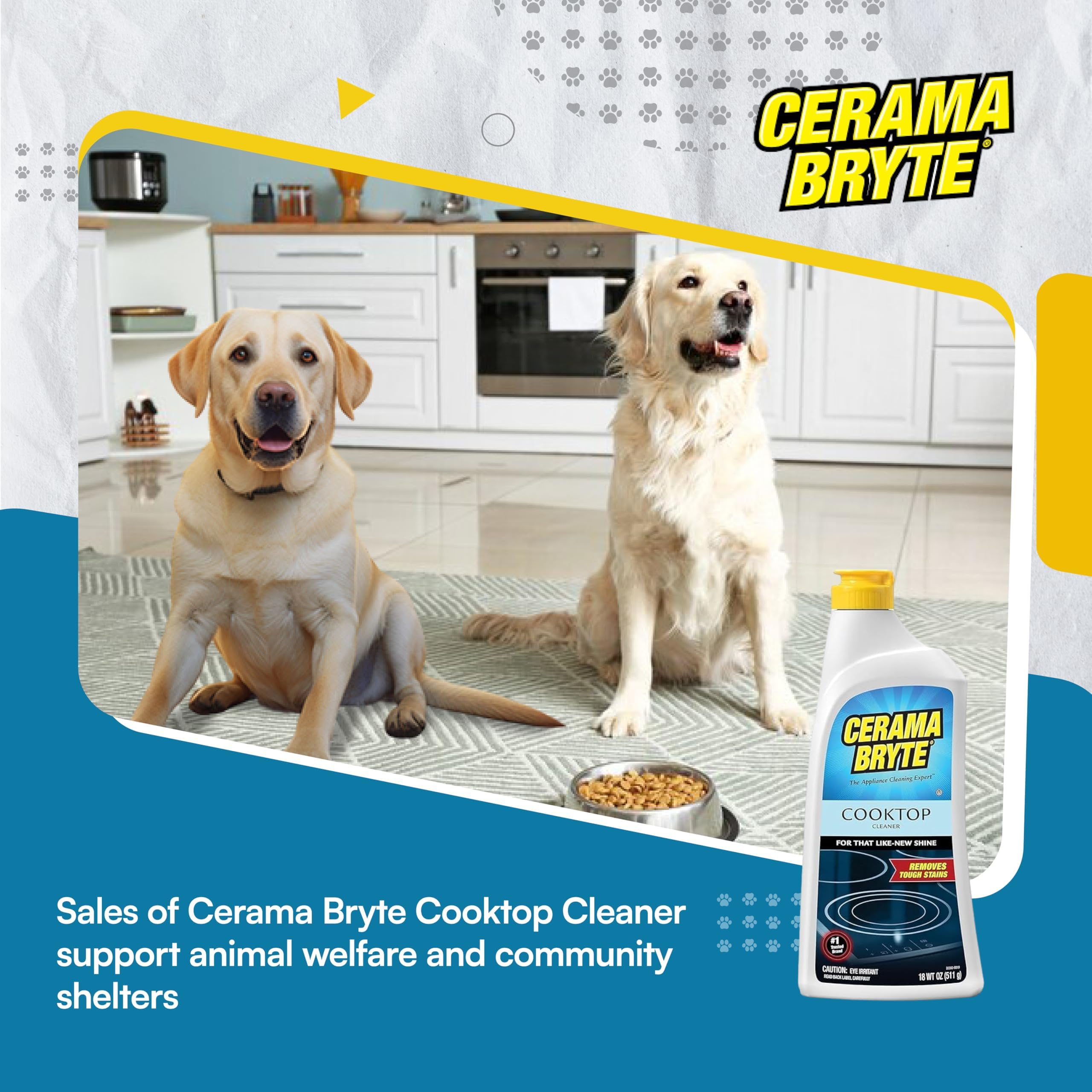 Cerama Bryte tubo comparado con una mano para visualizar tamaño práctico