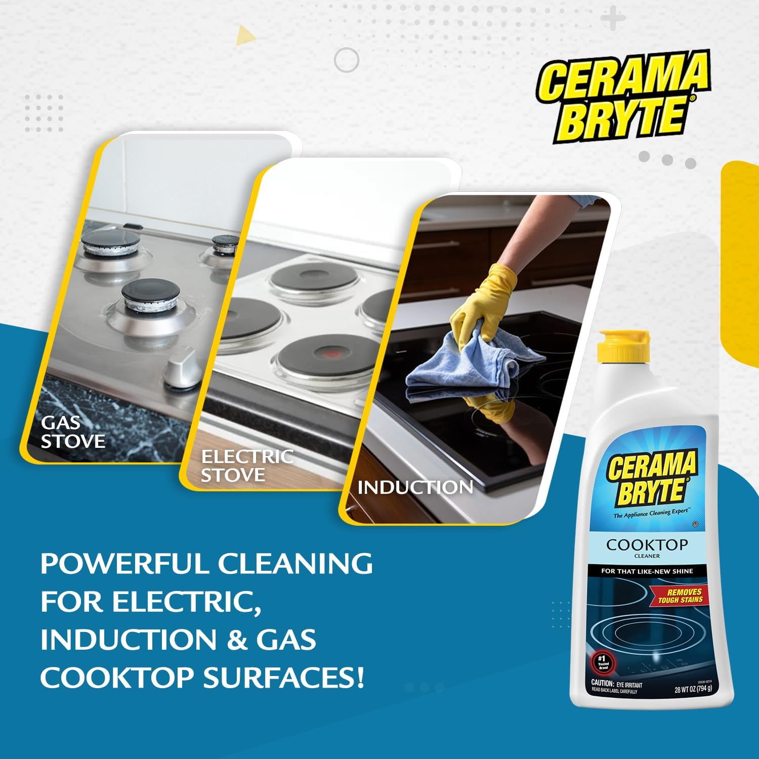 Cerama Bryte etiqueta trasera con instrucciones y composición clara