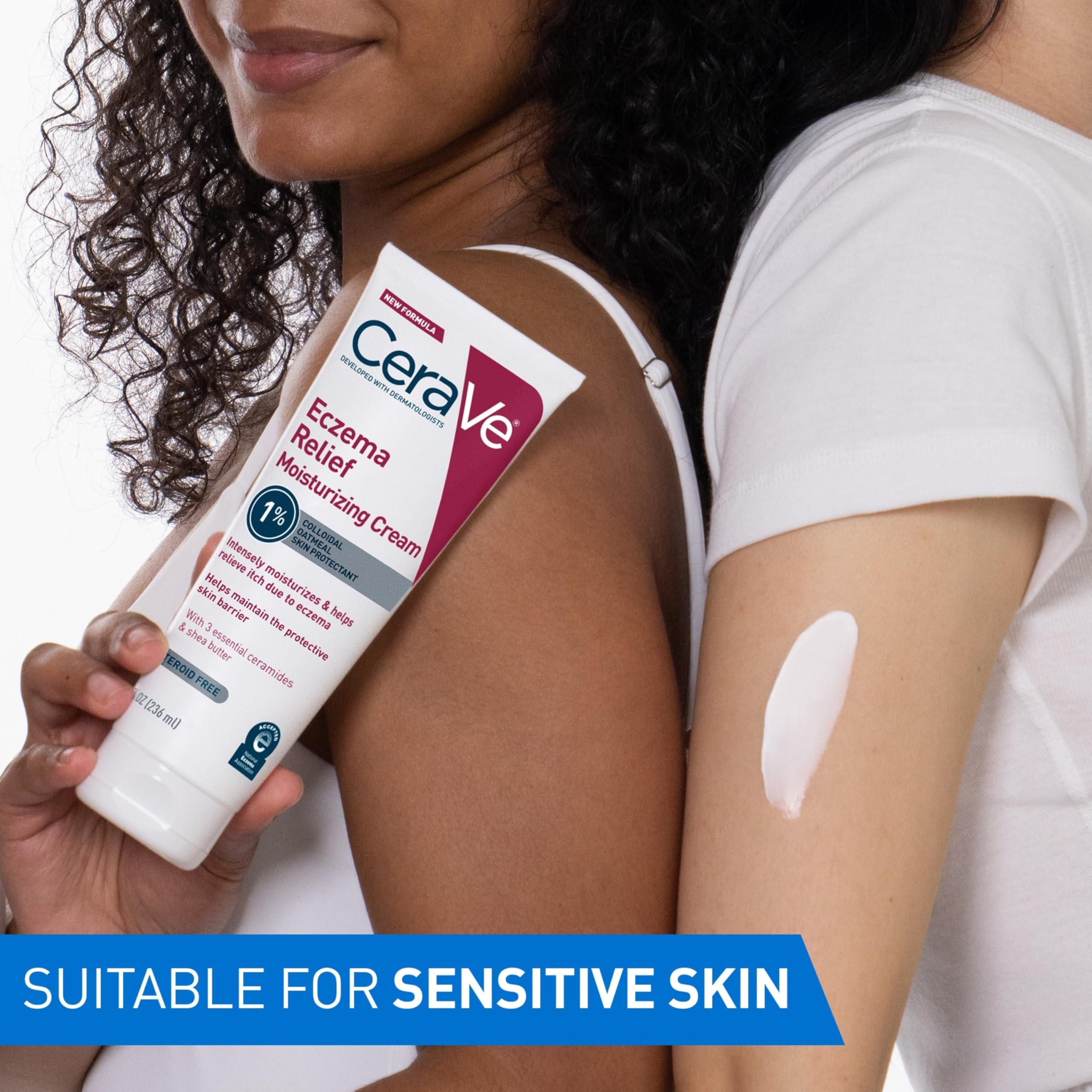 antes y después en brazo usando CeraVe evidencia de reducción de sequedad