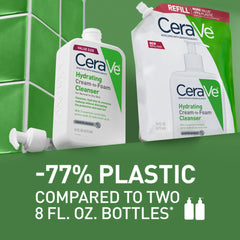 CeraVe espuma aplicada en rostro demostrando limpieza suave y confort