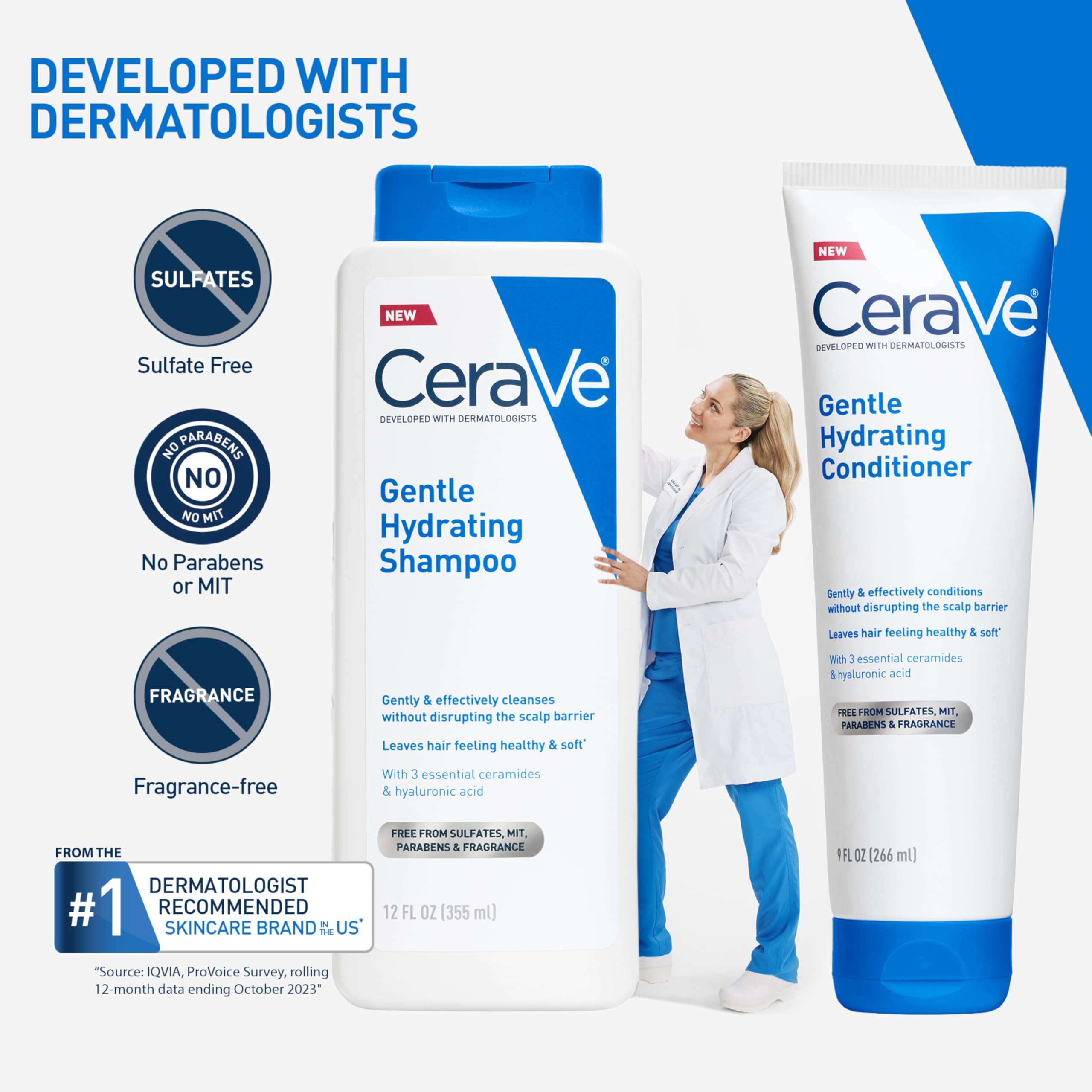 CeraVe cabello húmedo mostrando antes y después más manejable