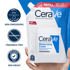 CeraVe crema en uso sobre mano aplicando hidratación instantánea y suave