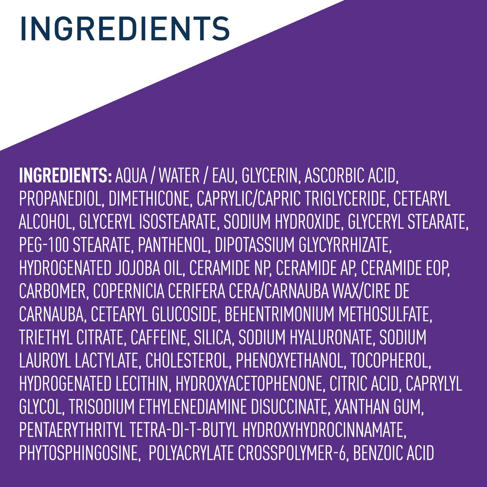 CeraVe etiqueta con ingredientes clave para beneficios antioxidantes