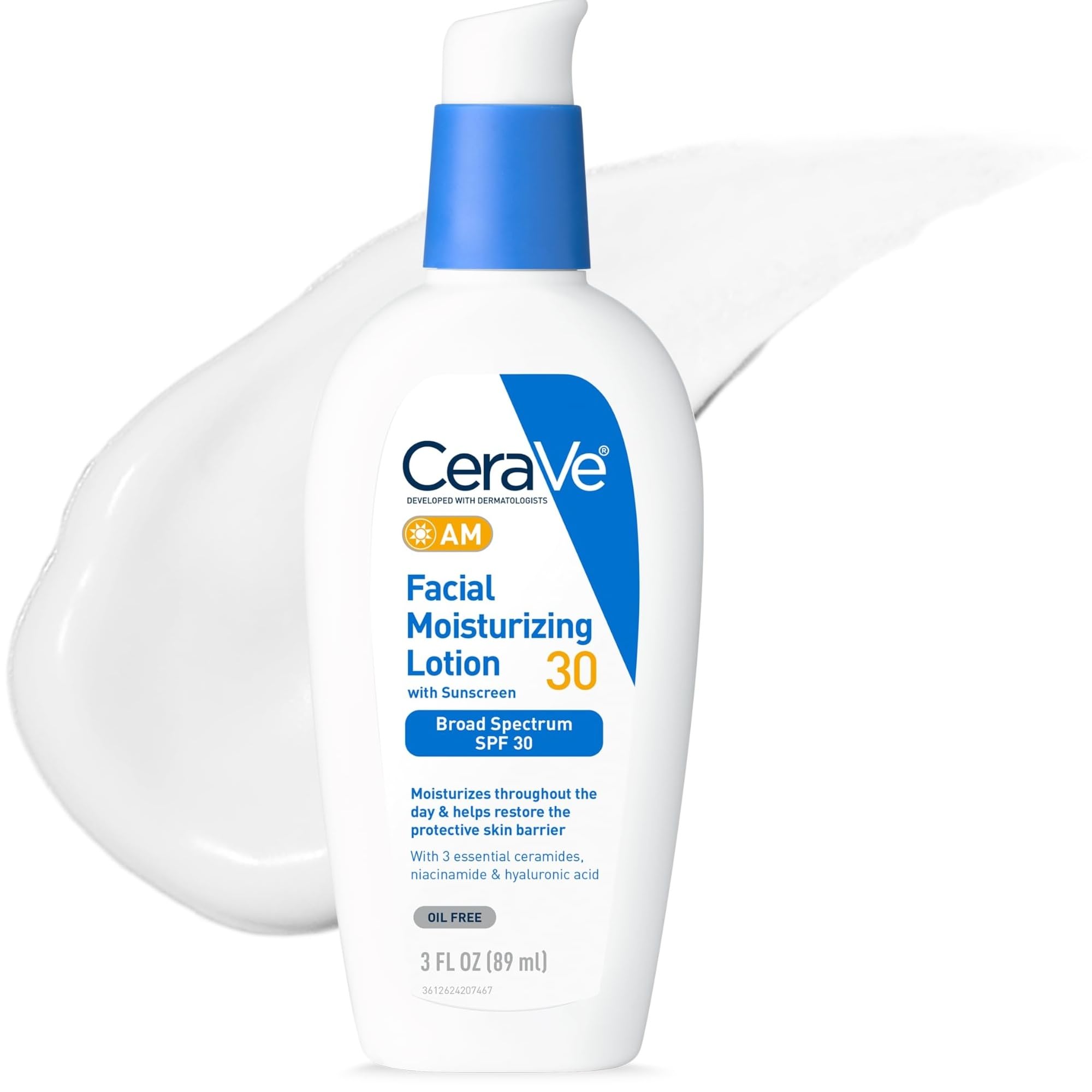CeraVe envase frontal AM SPF 30 mostrando presentación y beneficios