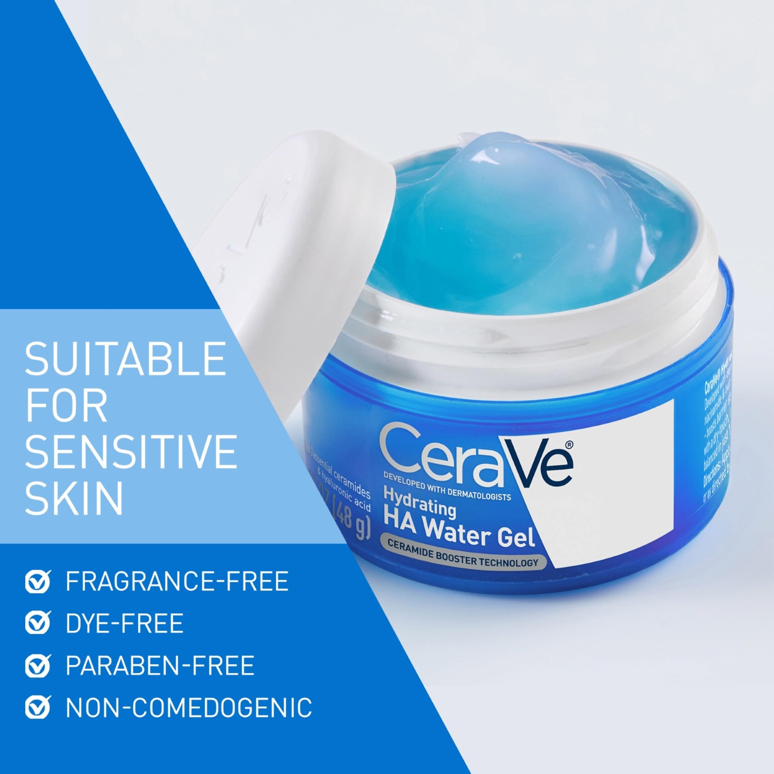 CeraVe tono azul natural del producto, evidencia antioxidantes y aspecto limpio