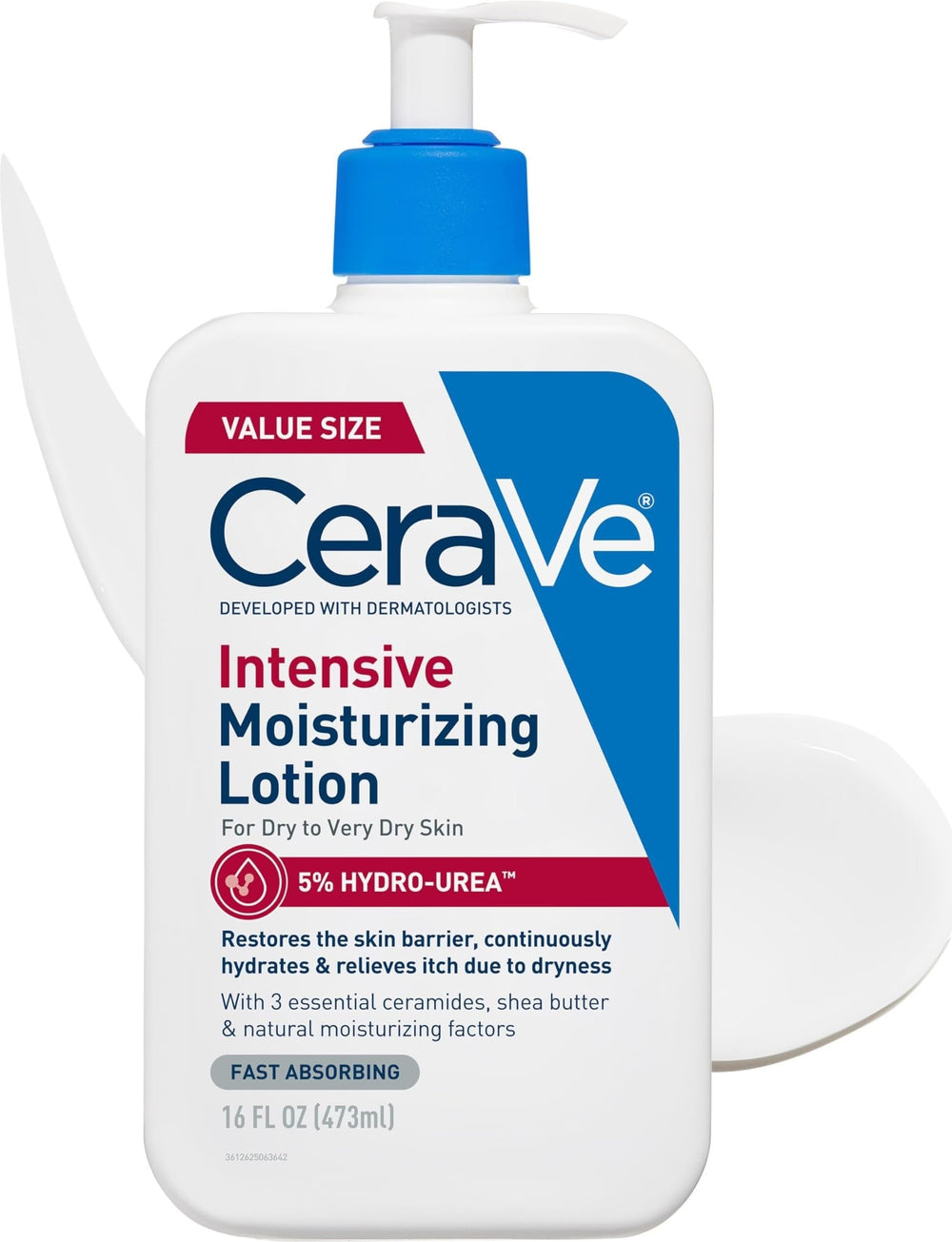 CeraVe loción intensiva frontal mostrando el envase y beneficio hidratante