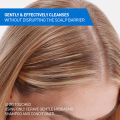 CeraVe textura del shampoo en gota, beneficia limpieza suave