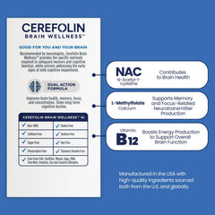 Cerefolin cápsula en primer plano para ver textura y forma fácil de tragar