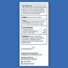 Cerefolin etiqueta con ingredientes clave que facilita identificar nutrientes activos