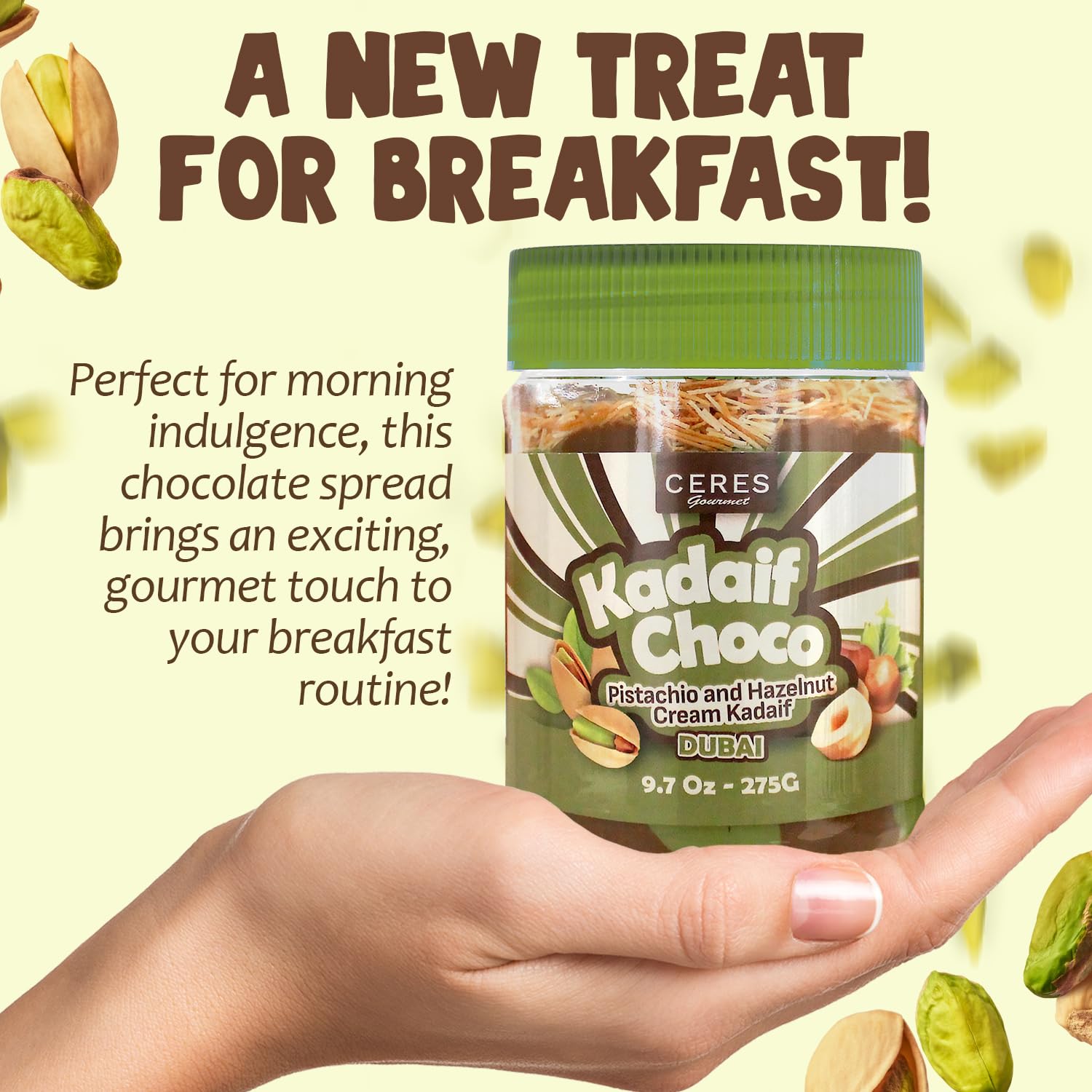 Ceres Gourmet usada como topping en postre con efecto visual apetitoso