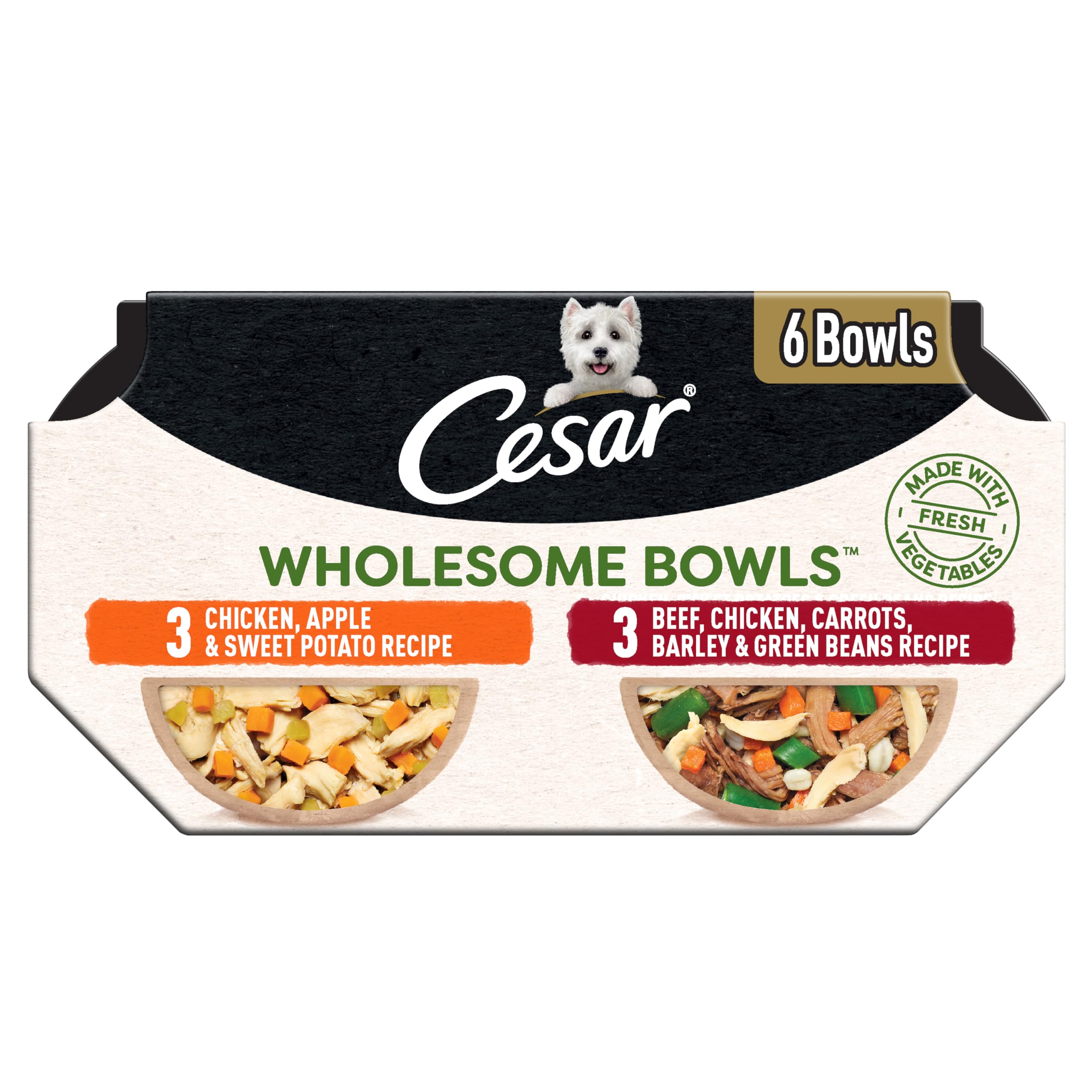Cesar bowl frontal con porción lista para servir, apela al sabor