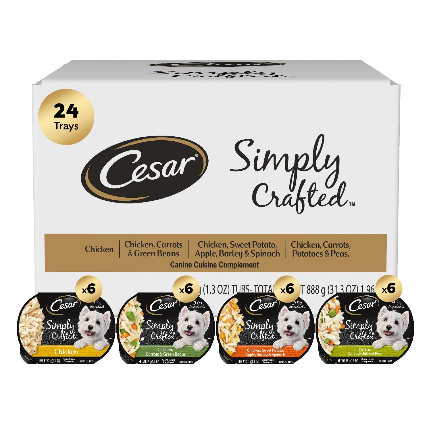 Cesar topper pollo frontal mostrando envase individual y beneficio conveniencia
