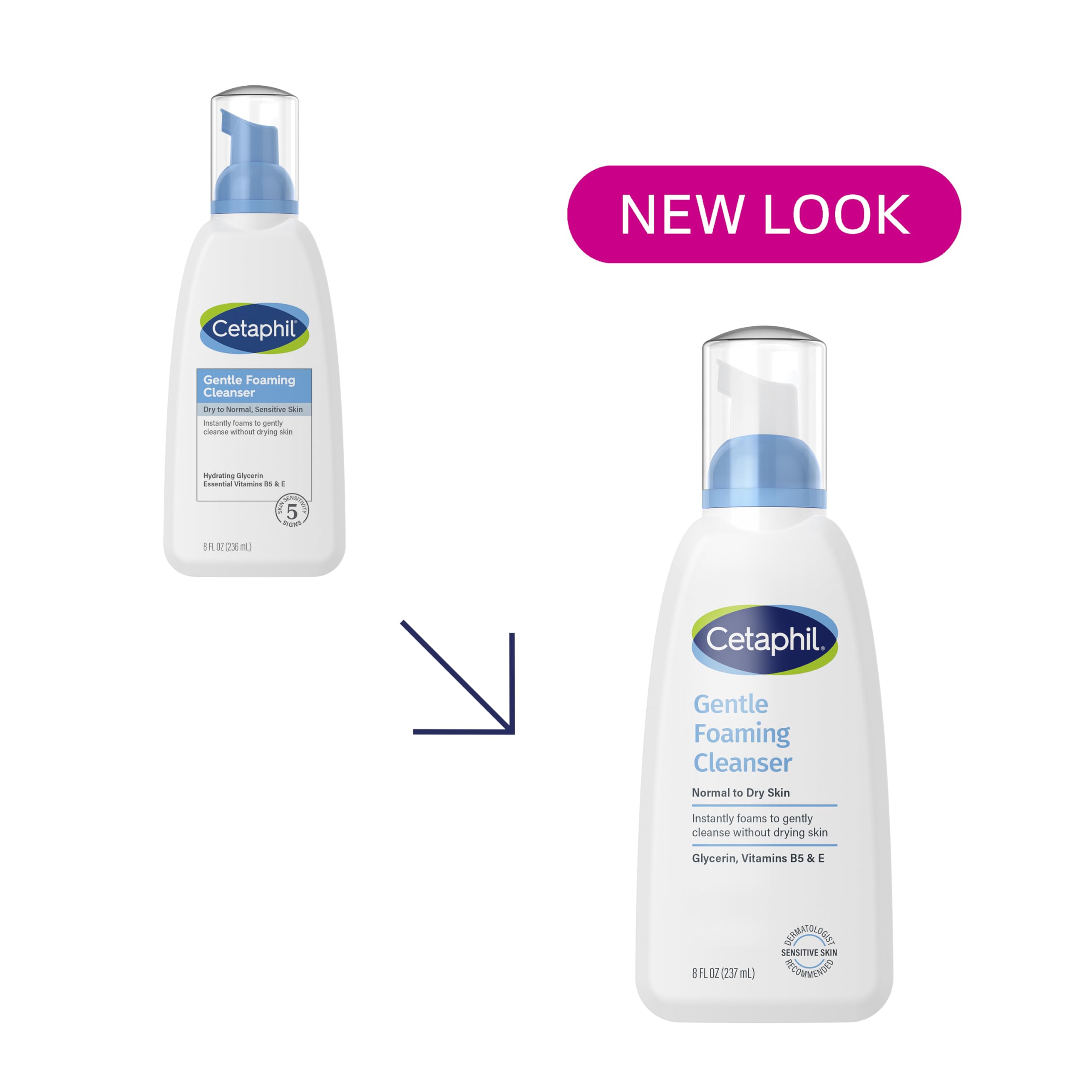 Cetaphil bomba dispensadora demostrando espuma inmediata y dosificación controlada