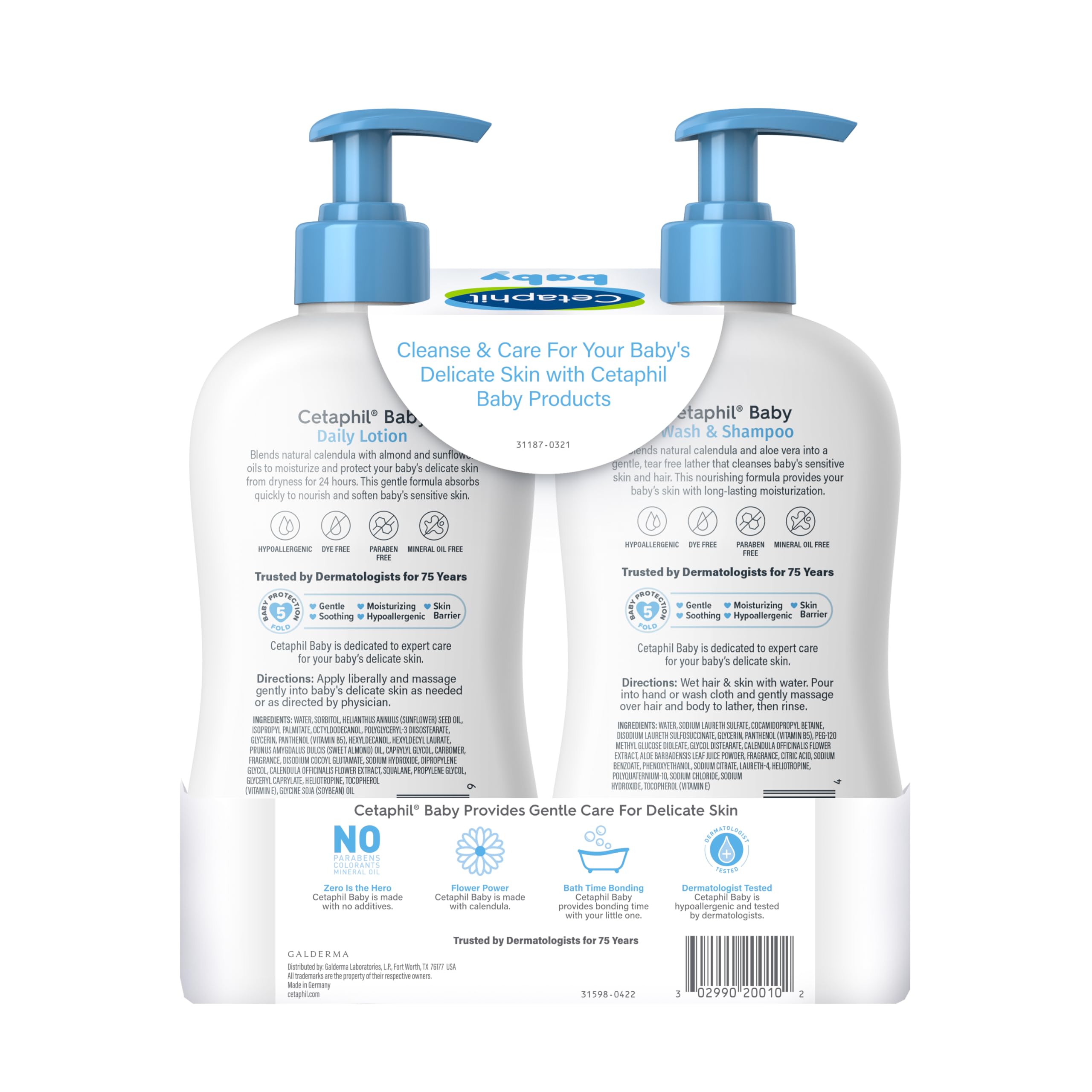 Cetaphil ambos envases dispuestos para visualizar contenido del kit