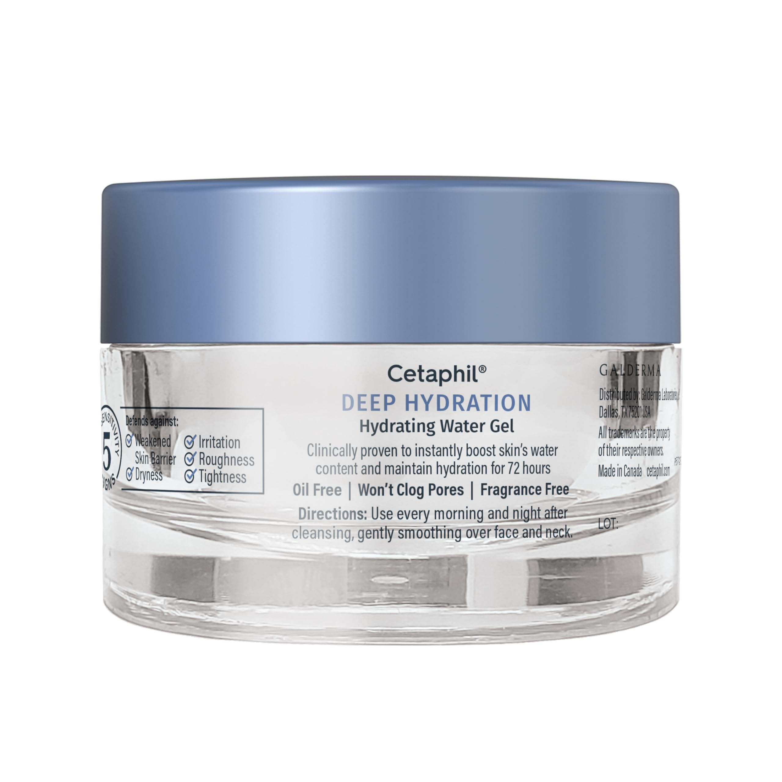 Cetaphil gota de gel en boca de tarro mostrando dosificación controlada