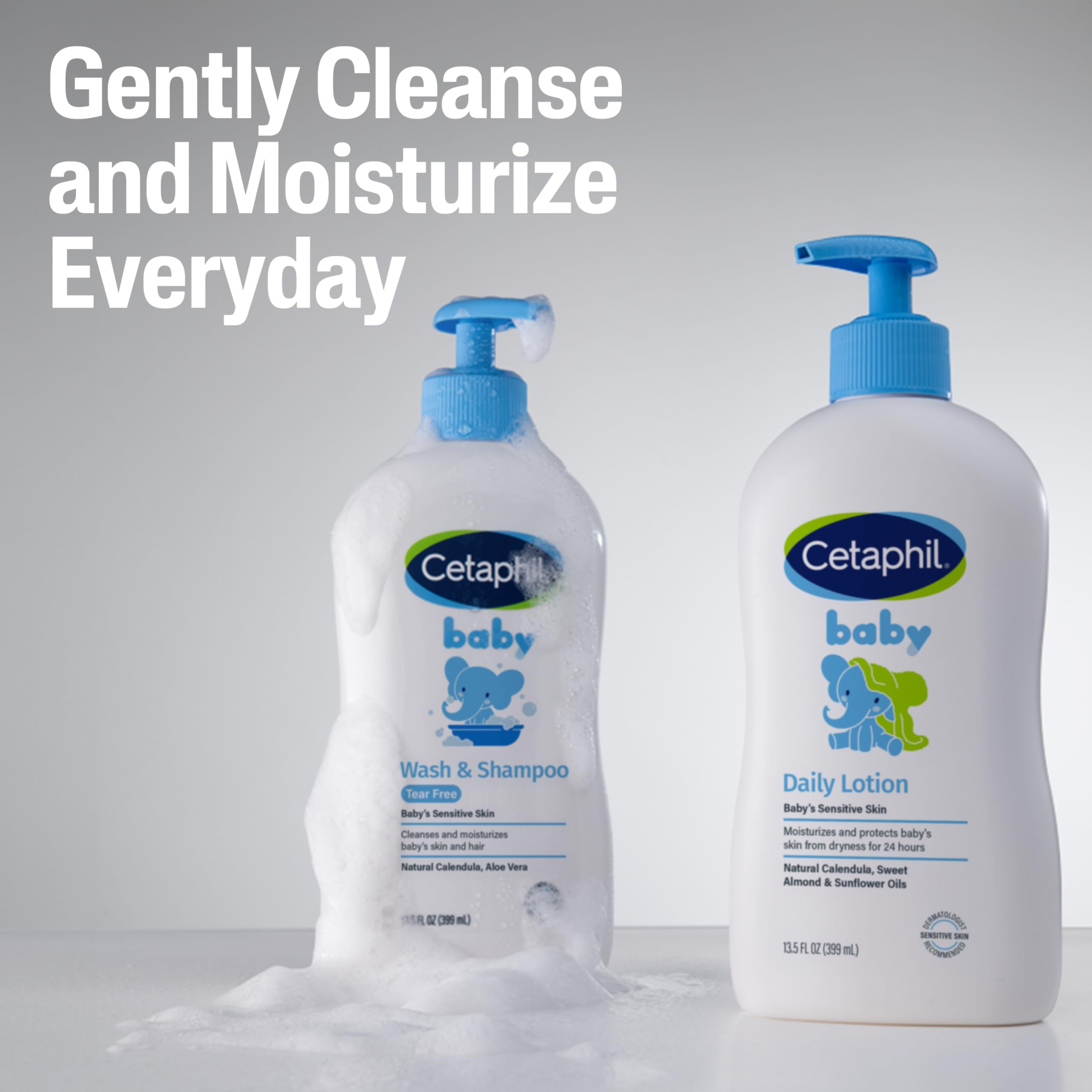 Cetaphil etiqueta con ingredientes para piel sensible, beneficio de transparencia y confianza