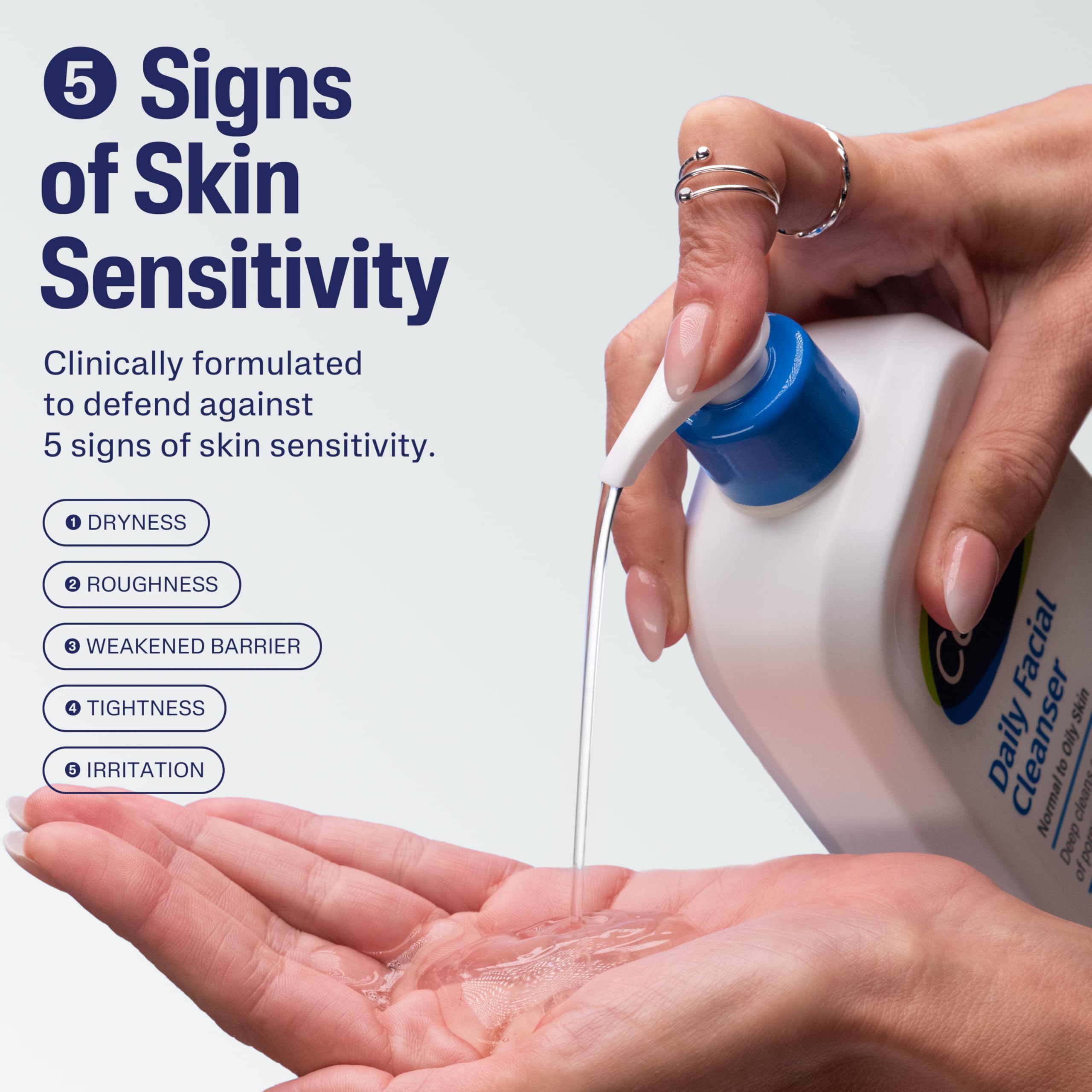 Cetaphil textura de espuma suave que limpia sin resecar la piel