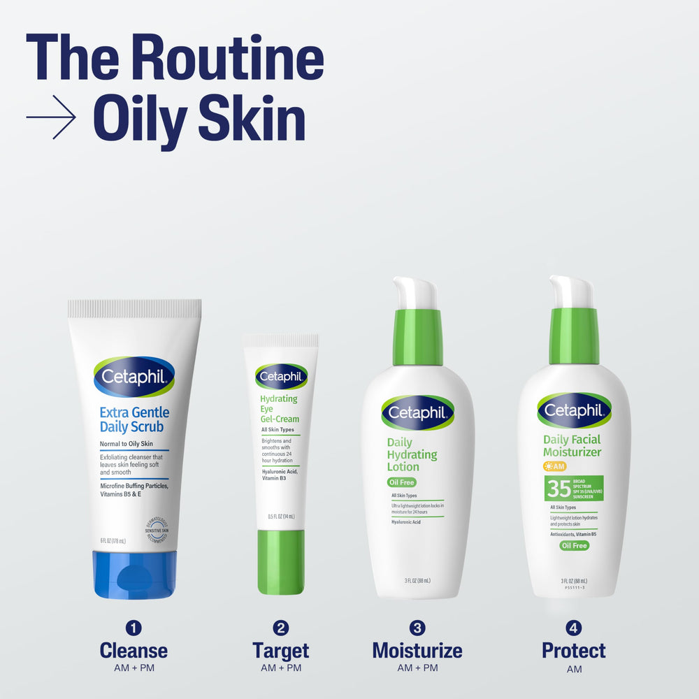 Cetaphil etiqueta con ingredientes clave y beneficios visibles para piel sensible