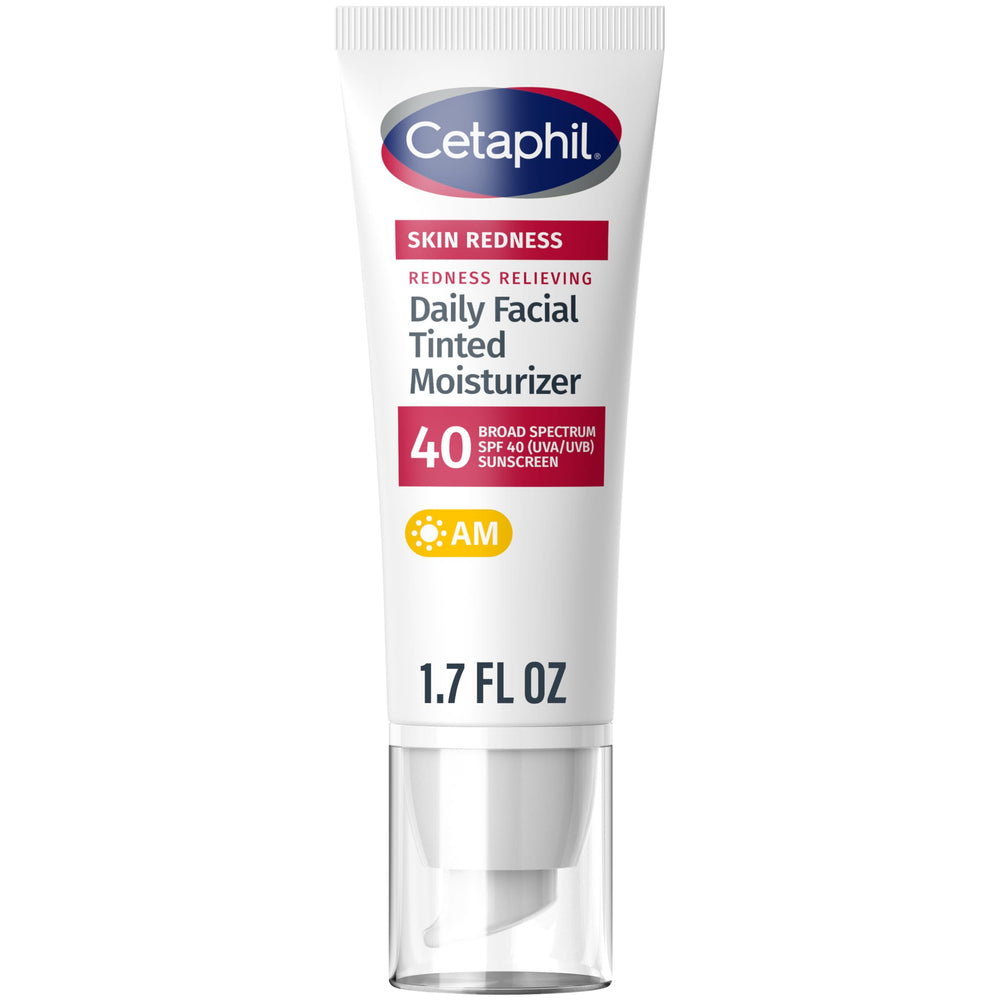 Cetaphil frente del empaque mostrando el producto para piel enrojecida y protección solar