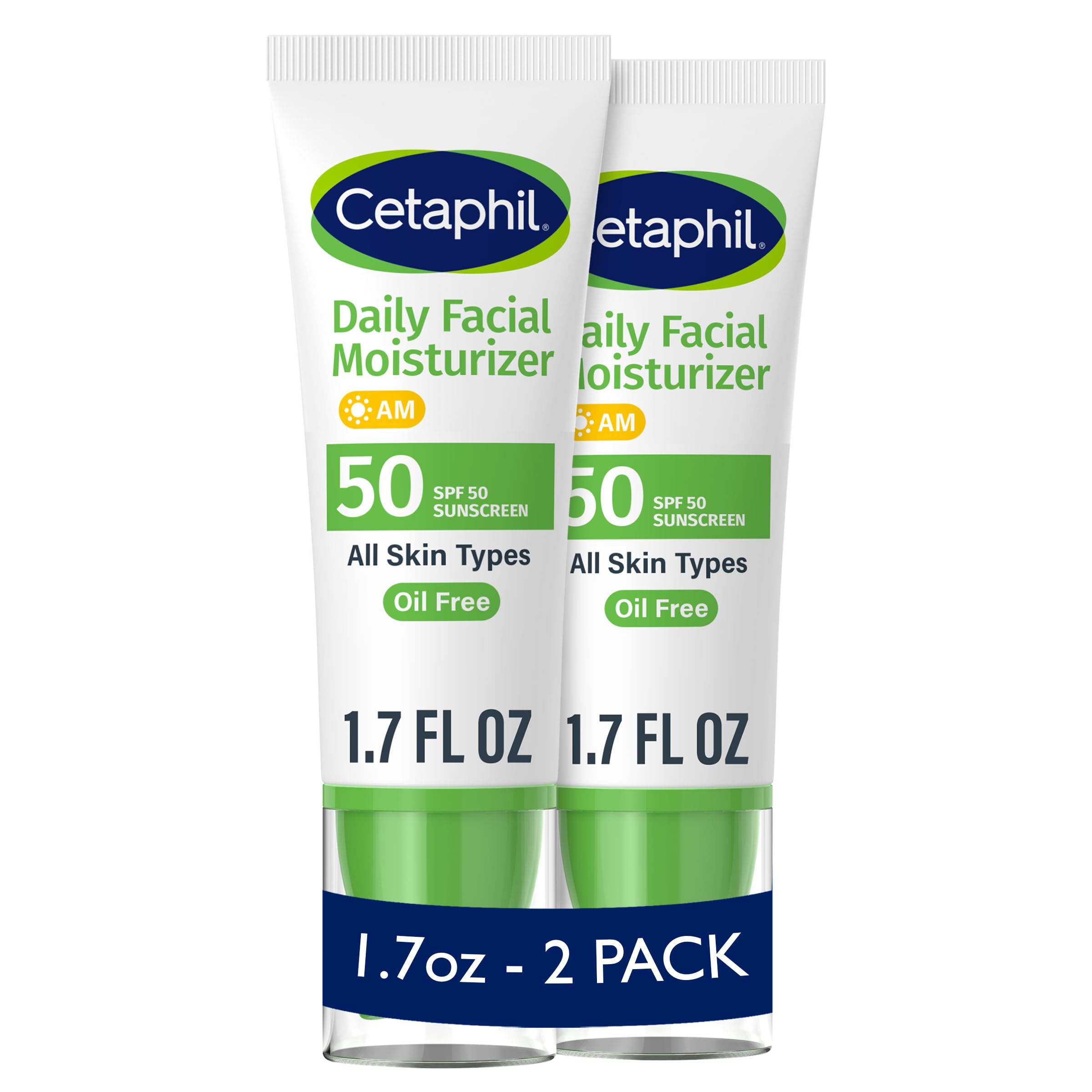 Cetaphil envase frontal SPF 50 mostrando diseño y beneficio protector