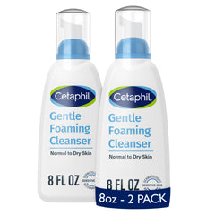 Cetaphil envase frontal espumoso mostrando diseño y beneficio limpieza suave
