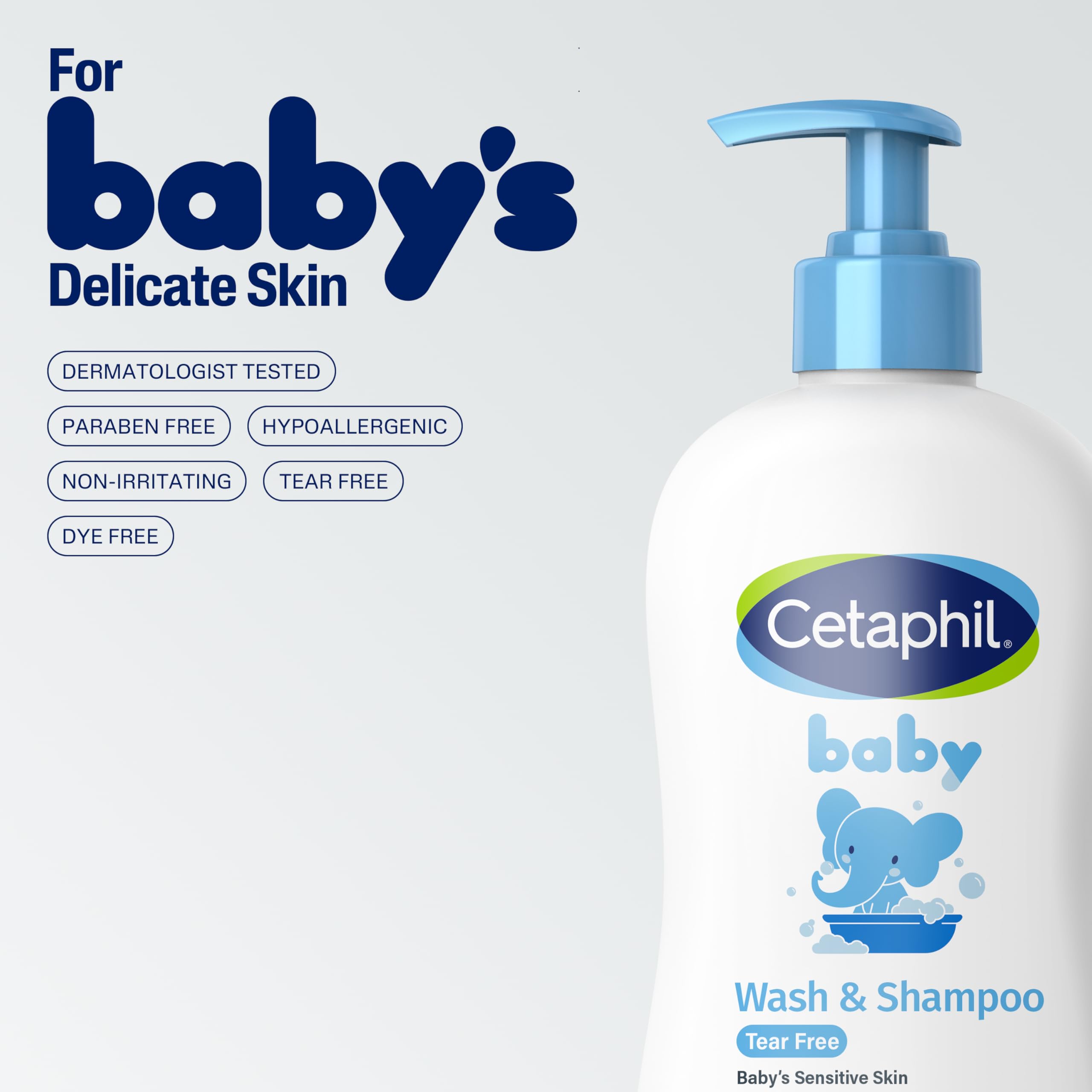 Cetaphil comparación de tamaño en mano para entender volumen 13.5oz, beneficio de escala visual