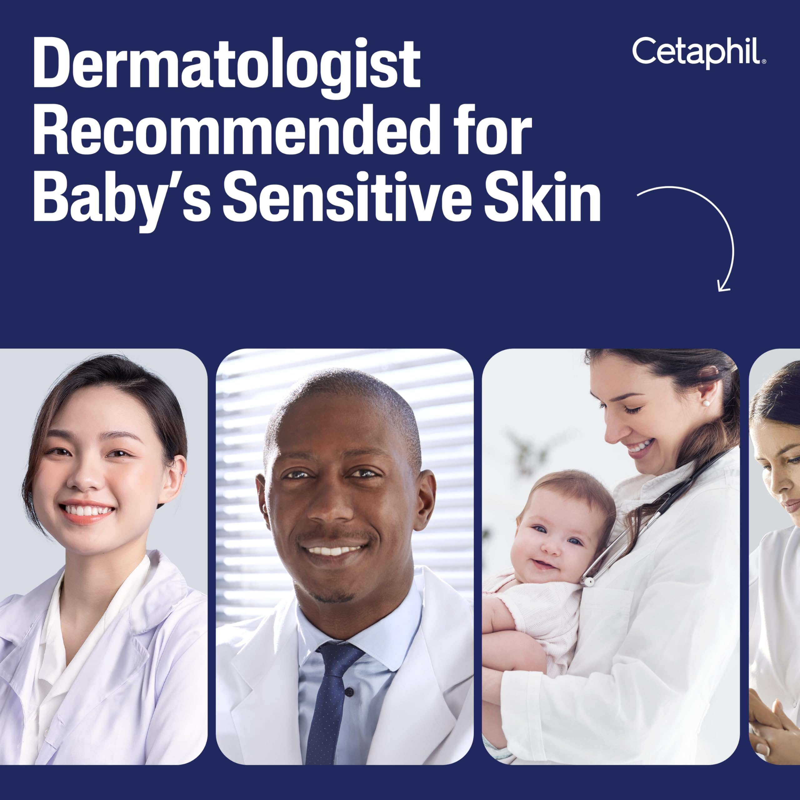 Cetaphil aplicación en bebé lavando cabello sin lágrimas y sin irritación