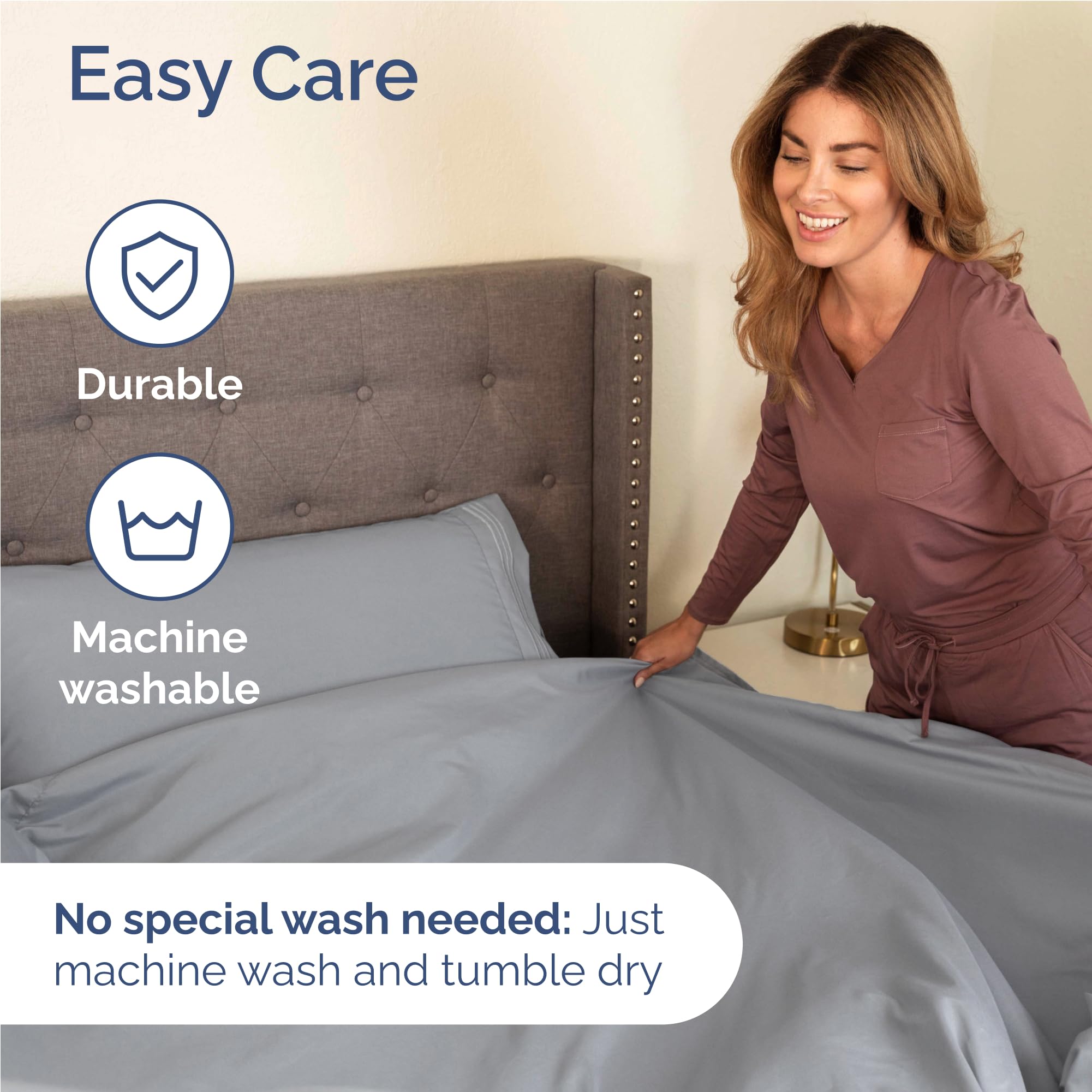 CGK Unlimited dormitorio montado con las sábanas, ambiente acogedor y moderno