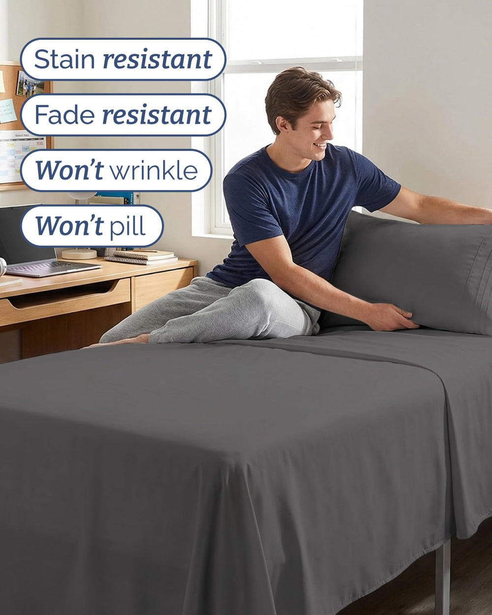CGK Unlimited funda de almohada mostrando costuras, acabado resistente