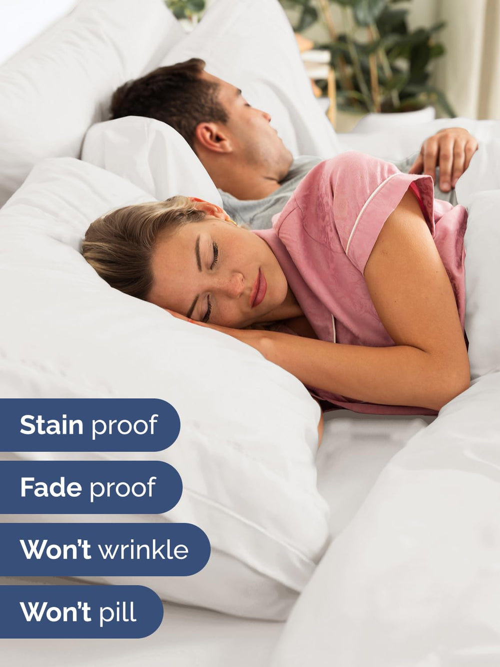 CGK Unlimited cuatro fundas de almohada dispuestas que ofrecen protección y cierre seguro
