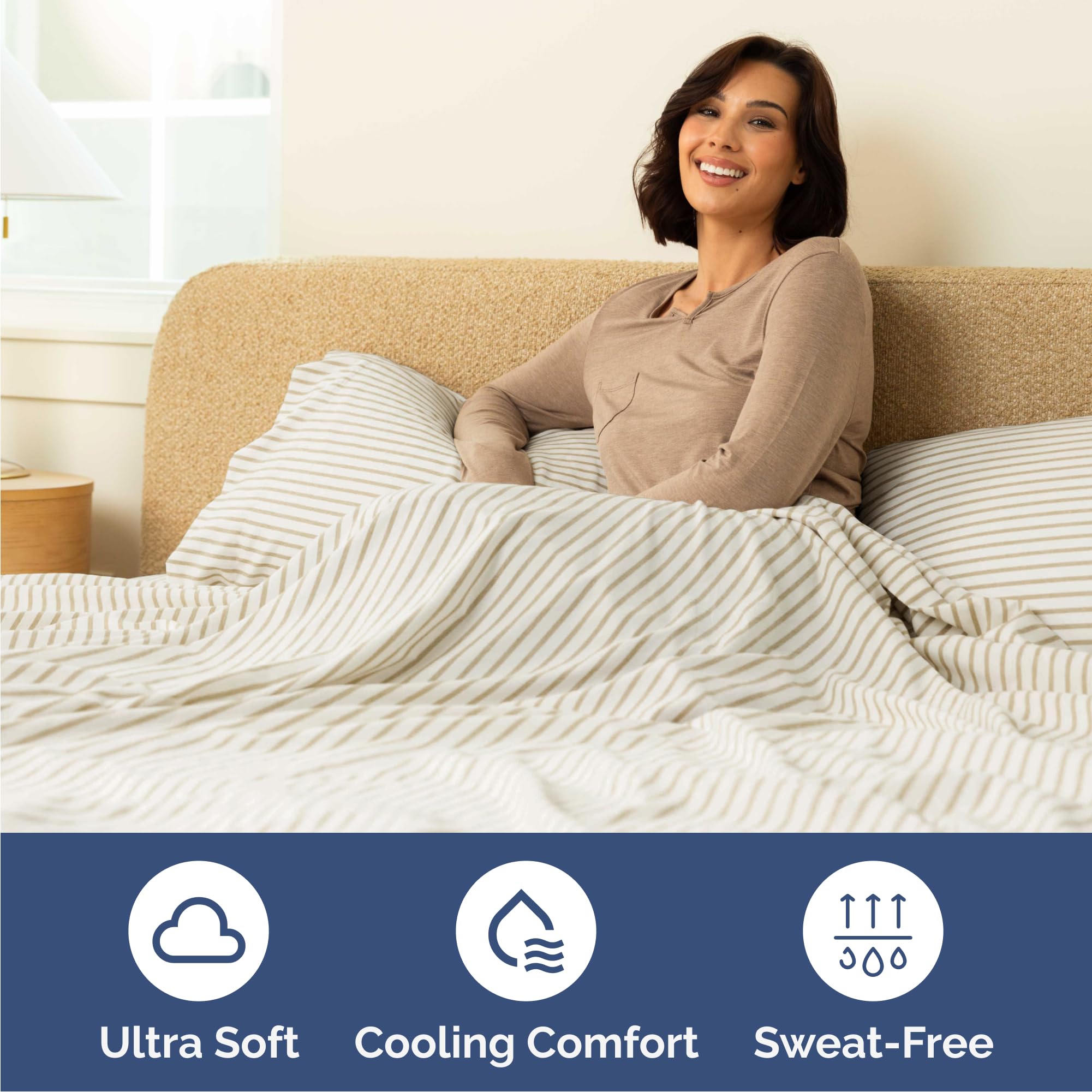 CGK Unlimited sábanas colocadas en cama queen mostrando aspecto final y confort visual