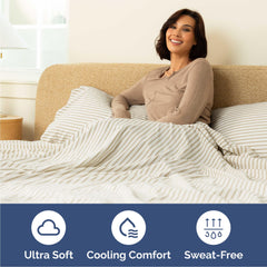 CGK Unlimited sábanas colocadas en cama queen mostrando aspecto final y confort visual