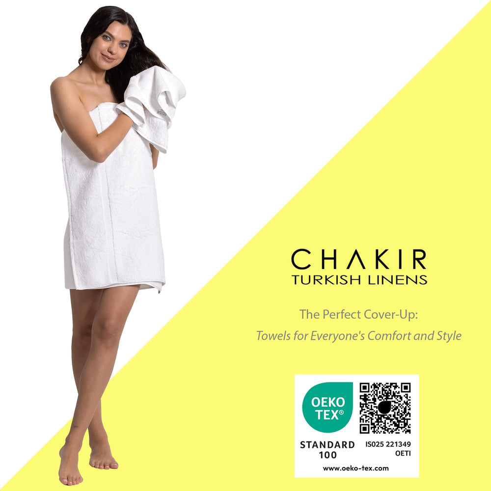 Chakir Turkish Linens toalla en uso tras la ducha, secado rápido y confort