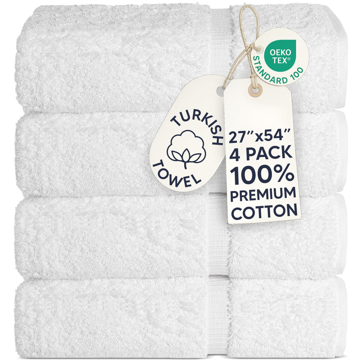 Chakir Turkish Linens toalla frontal mostrando diseño y tamaño, confort garantizado