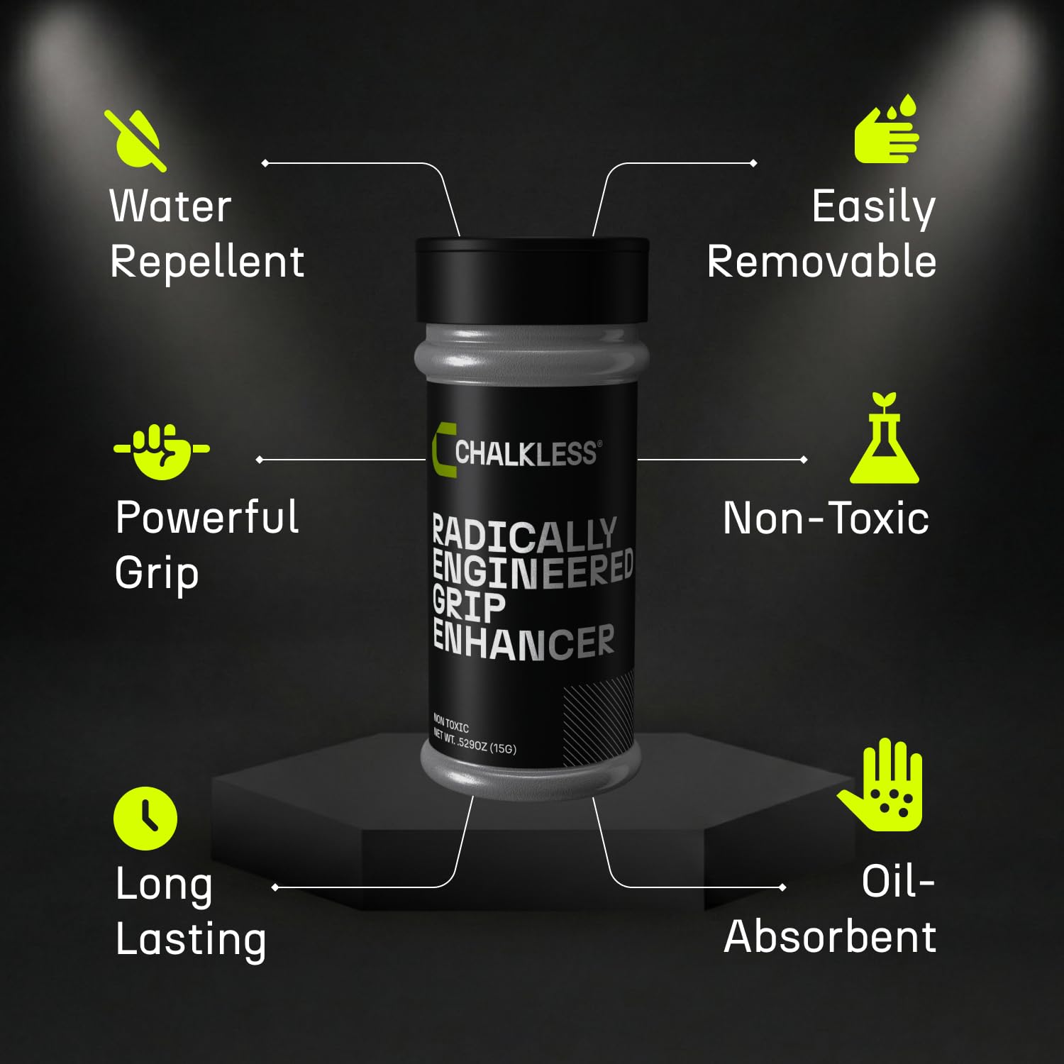 Chalkless being applied to a hand showing quick absorption benefit