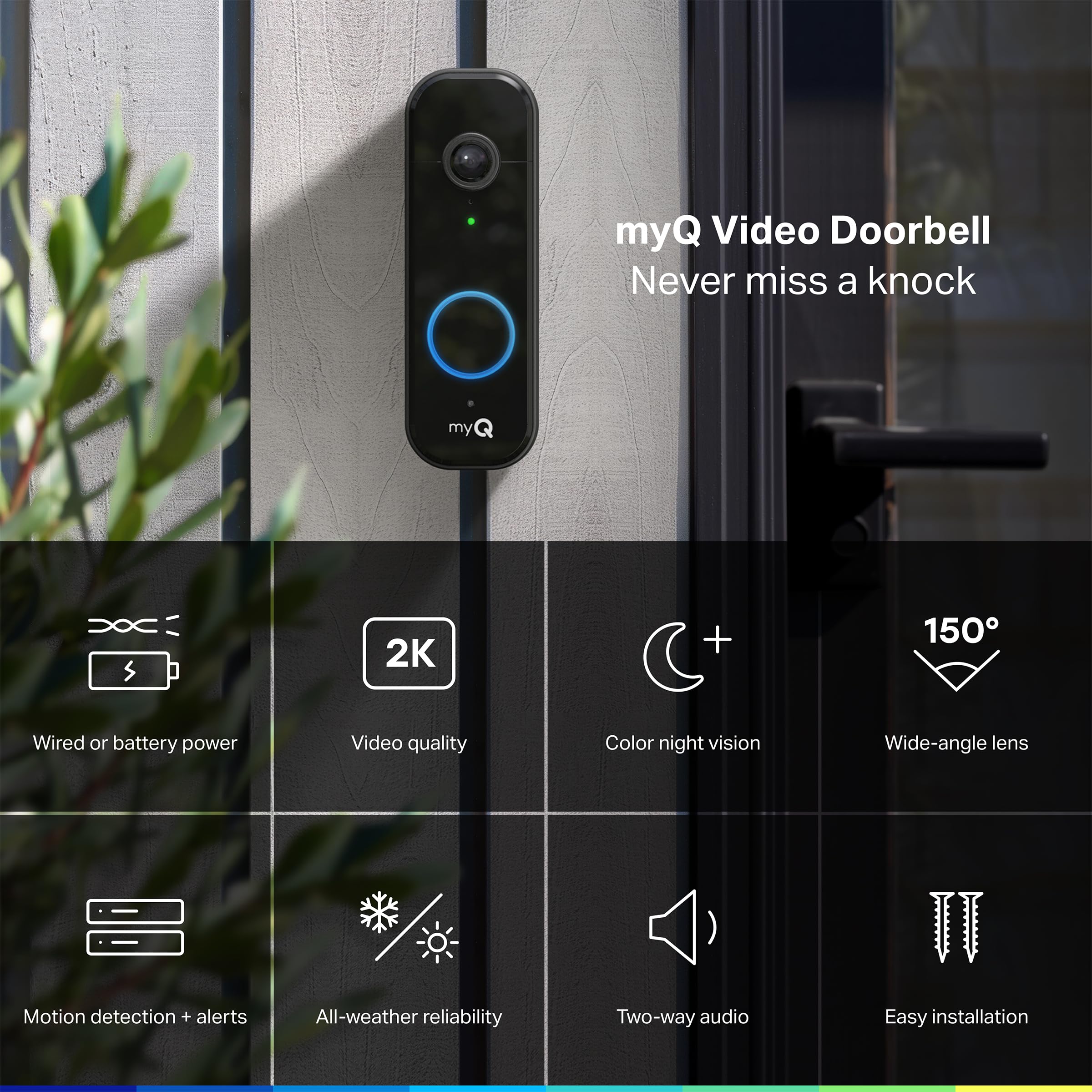 CHAMBERLAIN myQ primer plano de lente 150°, claridad en detalles