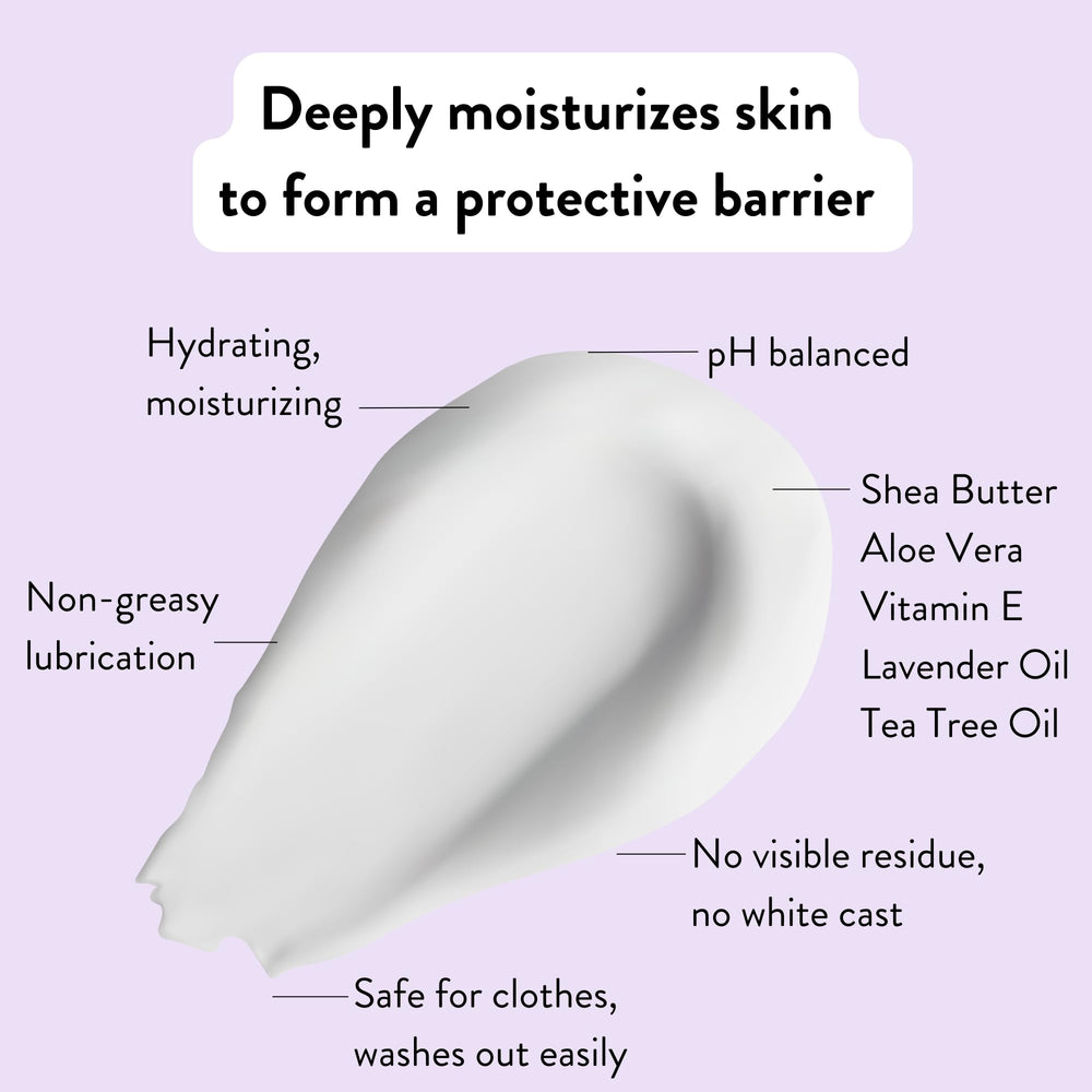 Chamois Butt'r Her' cream texture at open cap highlighting non-greasy formula