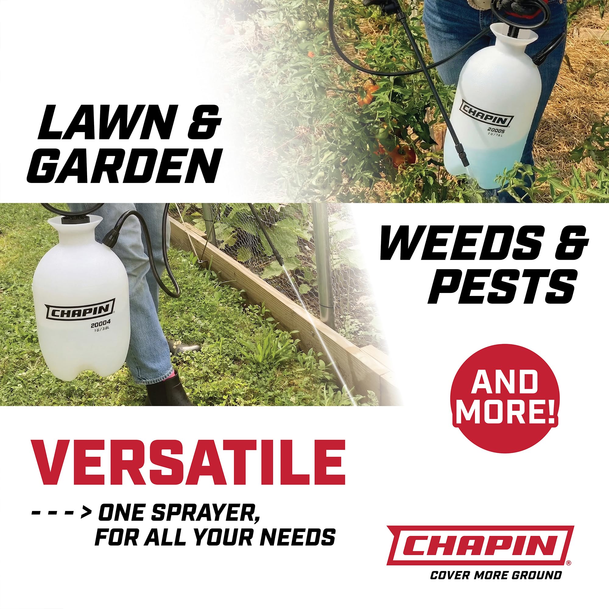 CHAPIN 34-inch hose and wand extended for reach and precise spraying