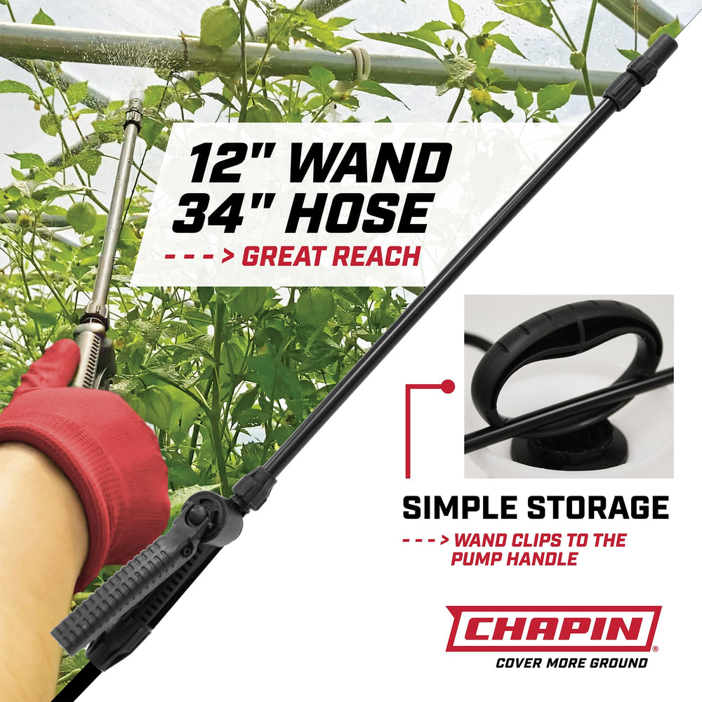 CHAPIN adjustable nozzle demonstrating narrow stream and wide cone benefit