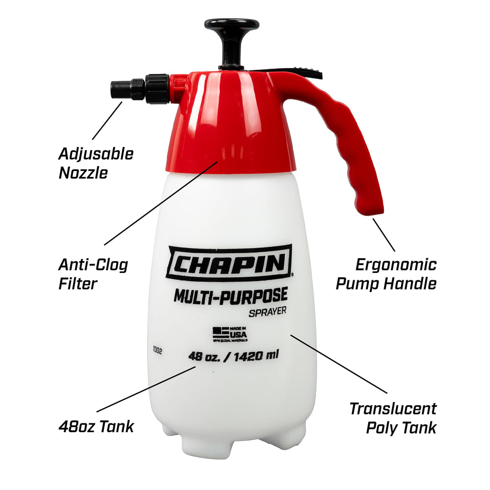 CHAPIN primer plano del filtro interno para evitar obstrucciones y flujo continuo