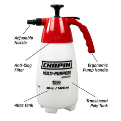 CHAPIN primer plano del filtro interno para evitar obstrucciones y flujo continuo