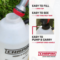 CHAPIN close-up of adjustable cone nozzle illustrating spray control and versatility