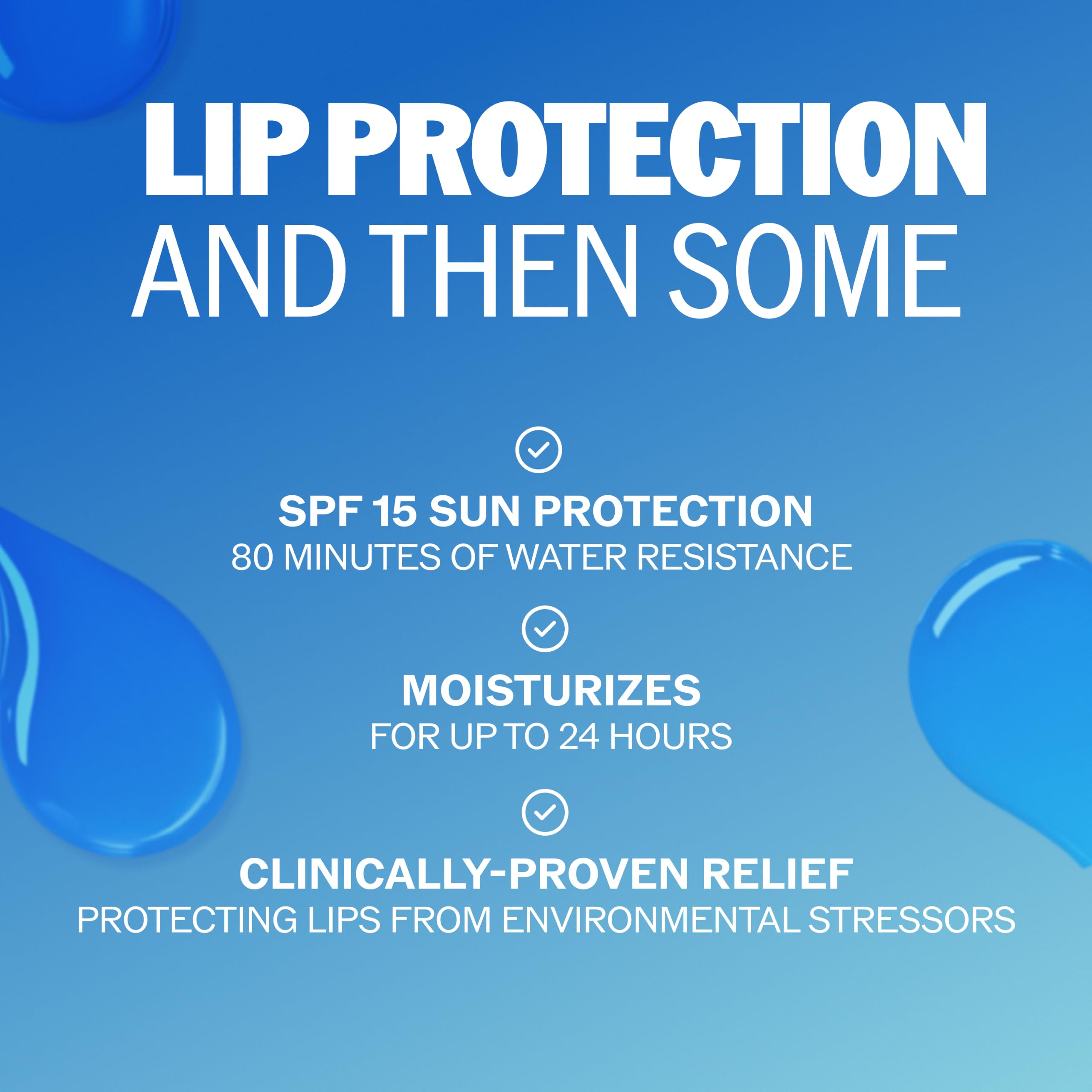 ChapStick etiqueta con lista de ingredientes clave y beneficios protectores
