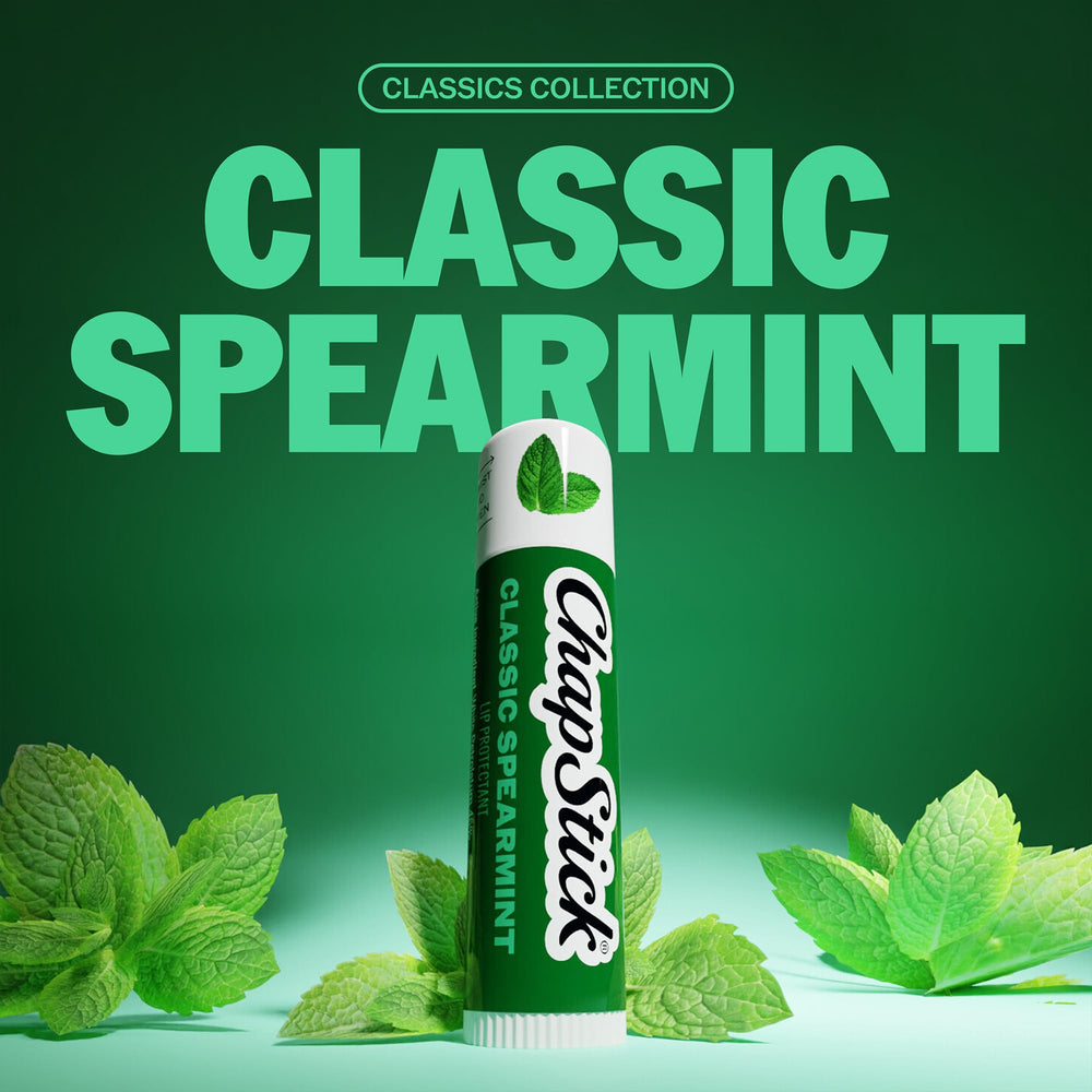 ChapStick spearmint single tube close-up showing easy-twist applicator