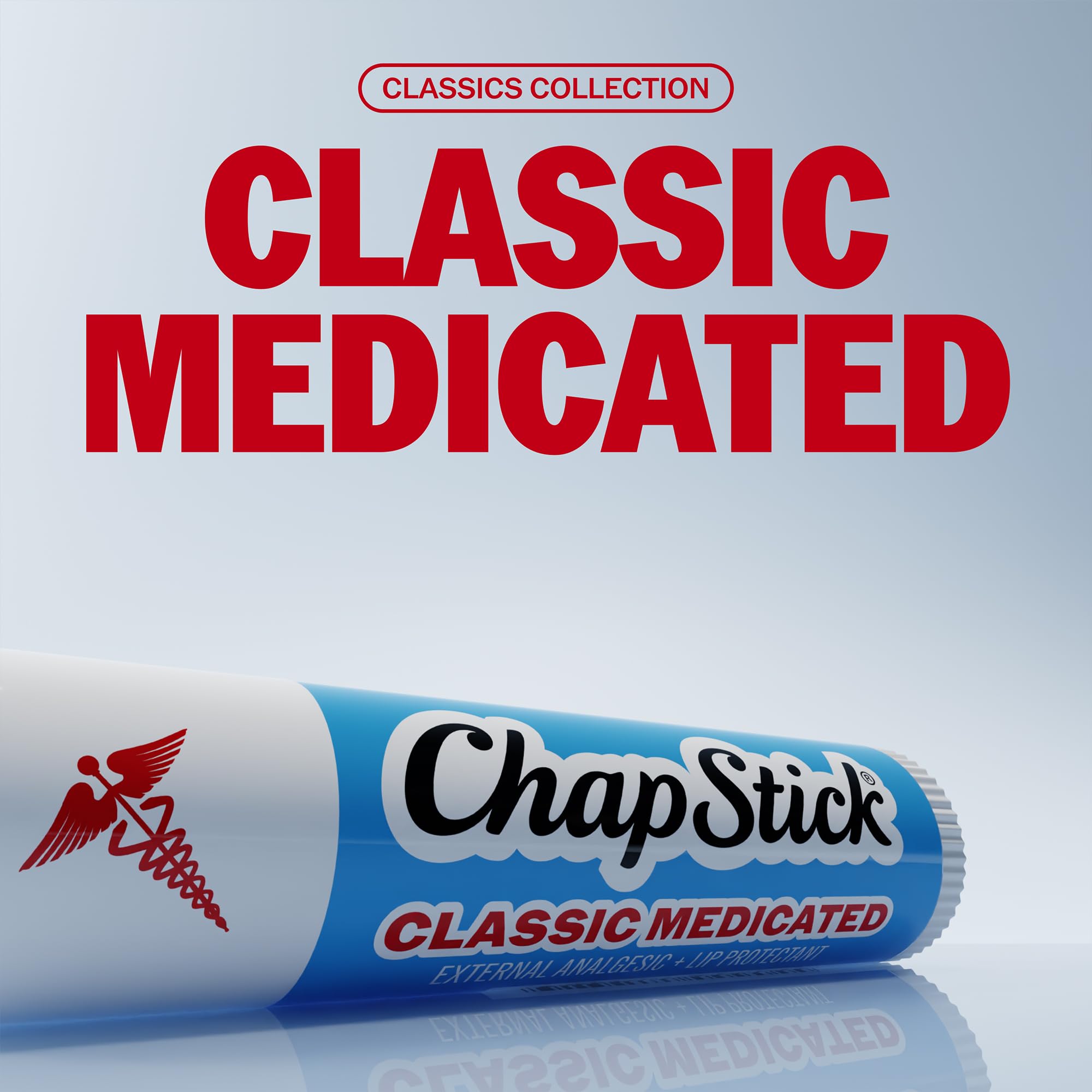 ChapStick tube close-up texture highlighting smooth glide benefit