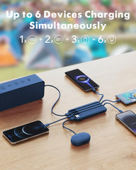 charmast cables integrados USB-C y Micro-USB listos para usar al instante
