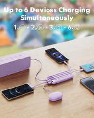 charmast cables integrados USB-C y micro-USB listos para conectar al instante