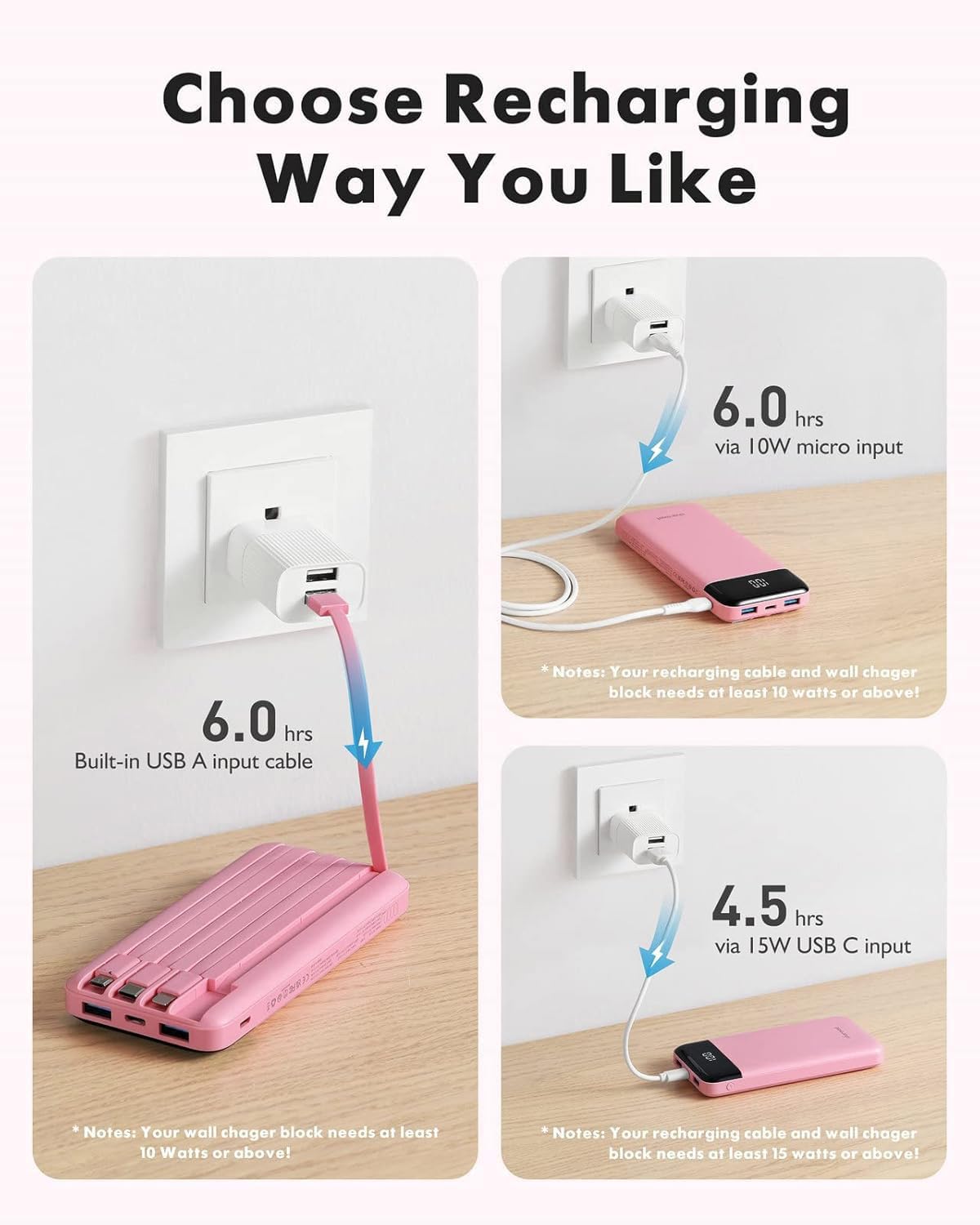 charmast power bank conectado a un teléfono, carga rápida y cómoda