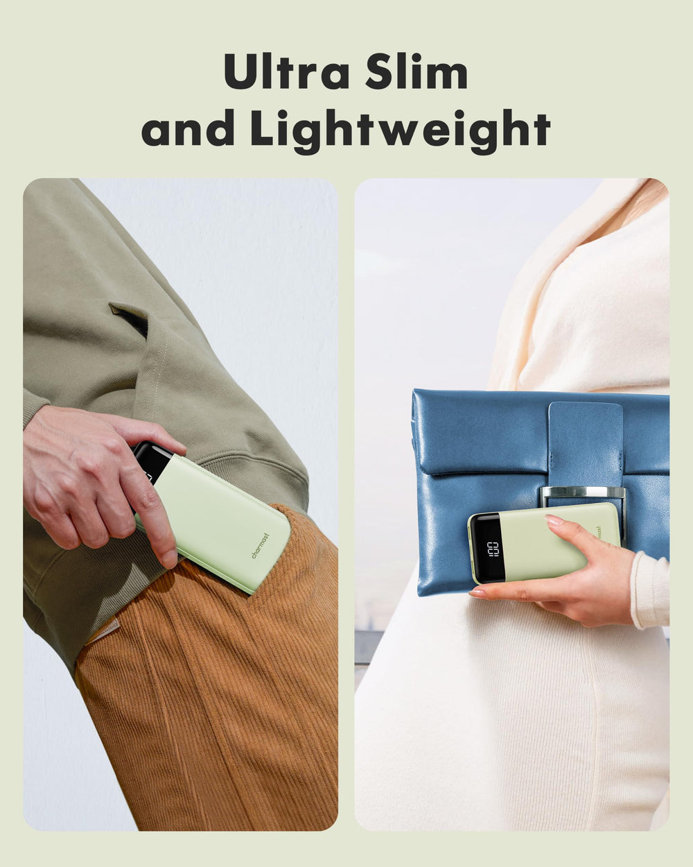 charmast power bank en mochila de viajero ideal para uso en ruta