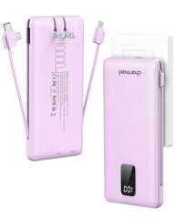 charmast vista frontal del power bank mostrando diseño compacto y portabilidad